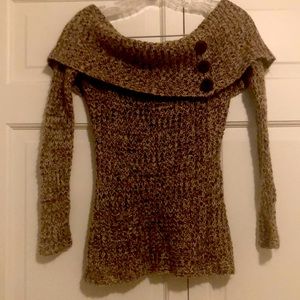 Wet Seal Brown Knit Sweater with buttons